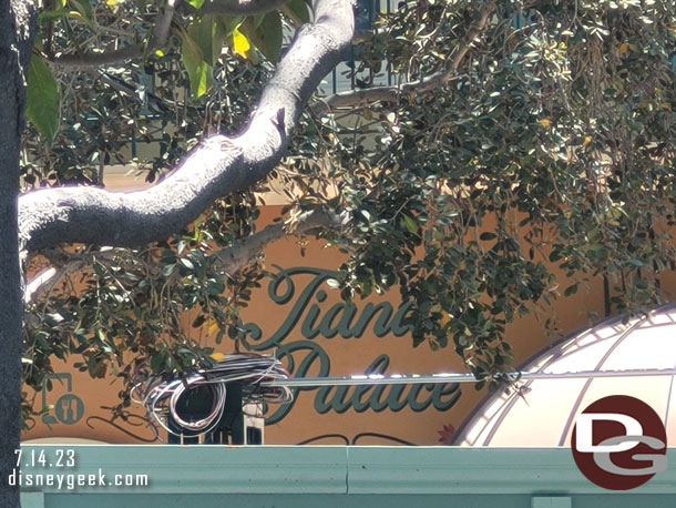 In New Orleans Square Tiana's Palace sign is now visible.