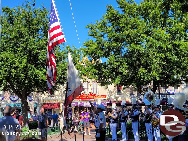 Back to Disneyland for the nightly Flag Retreat in Town Square