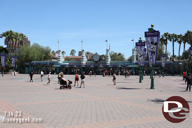 Crossing the Esplanade to Disney California Adventure