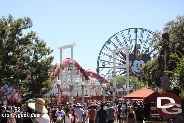 Looking up the the parade route toward the Pier.  I will go check out the construction in a bit.