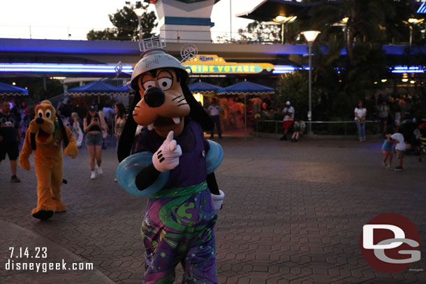 Goofy and Pluto leaving the dance party