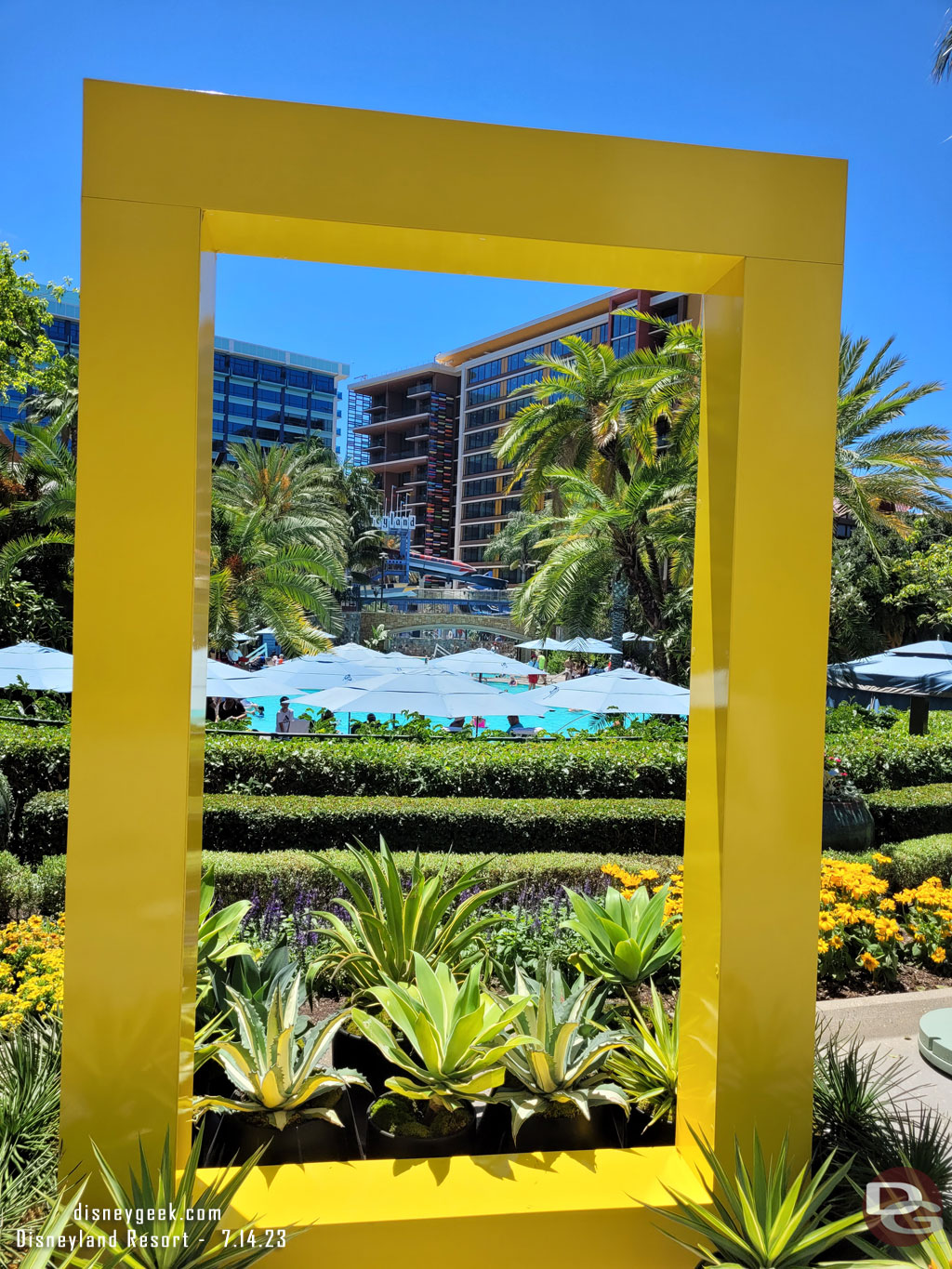 The pool and new tower are framed