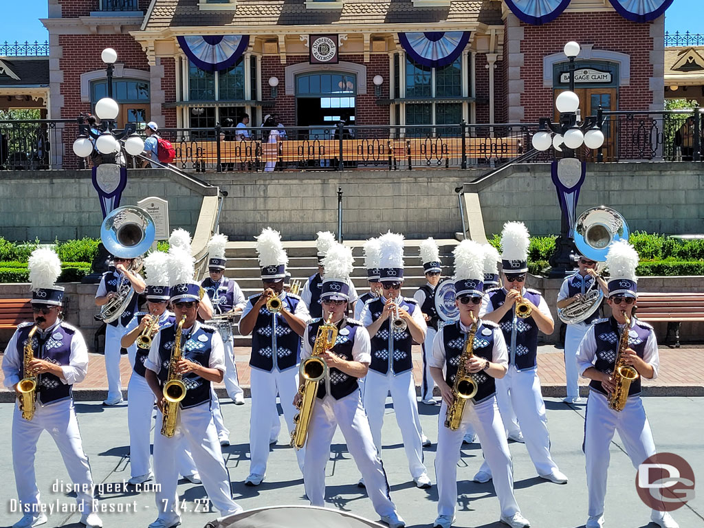 Returned to Town Square for the Disneyland Band