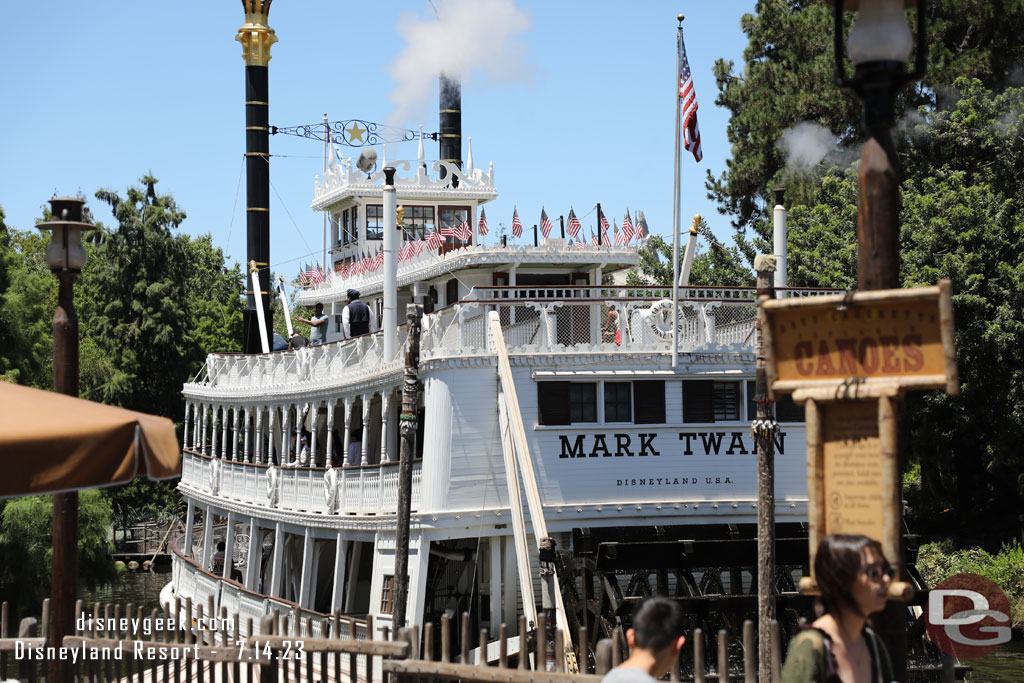 Spotted guests on the top deck of the Mark Twain.