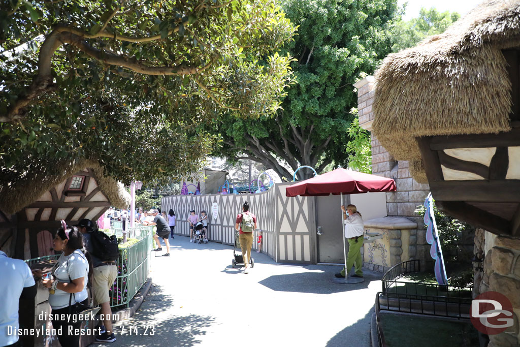 Alice in Wonderland has walls up and is closed.  You could smell paint as you walked by. The attraction is closed until the 21st.