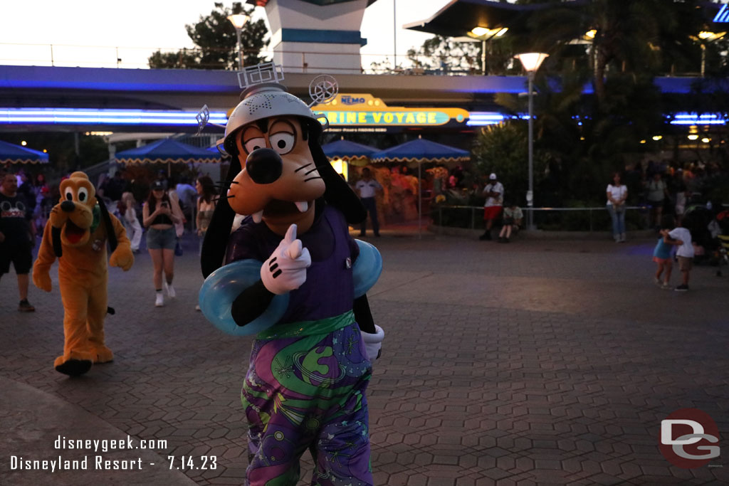 Goofy and Pluto leaving the dance party