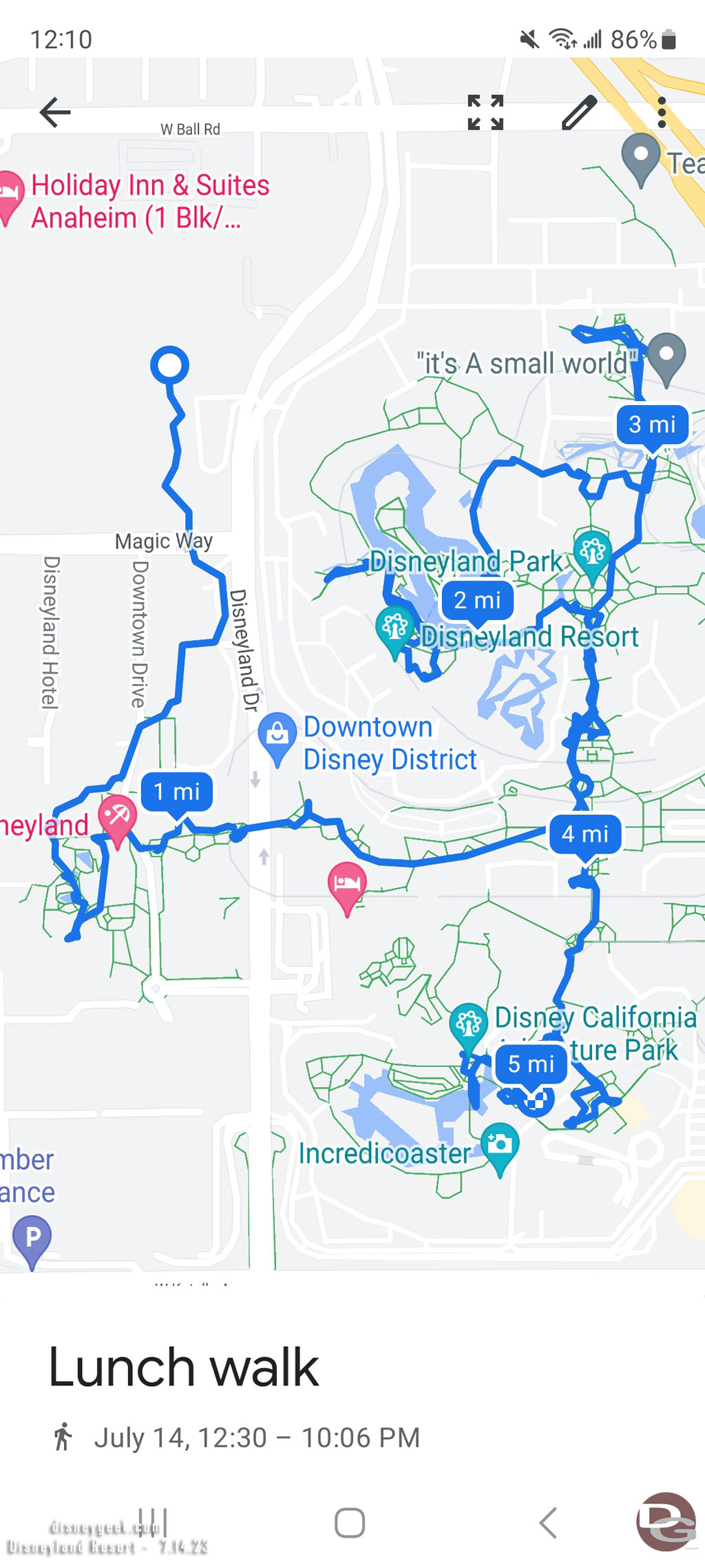 My route from from Friday. Interesting it somehow lost track of me in Galaxy