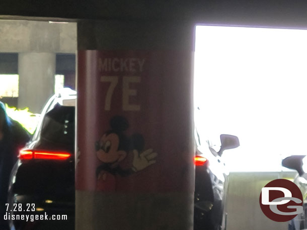 12:36pm - Parked on the Mickey level of the parking structure and on my way to the parks.