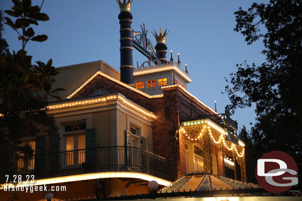 Most of the lights on Tiana's Palace were on this evening