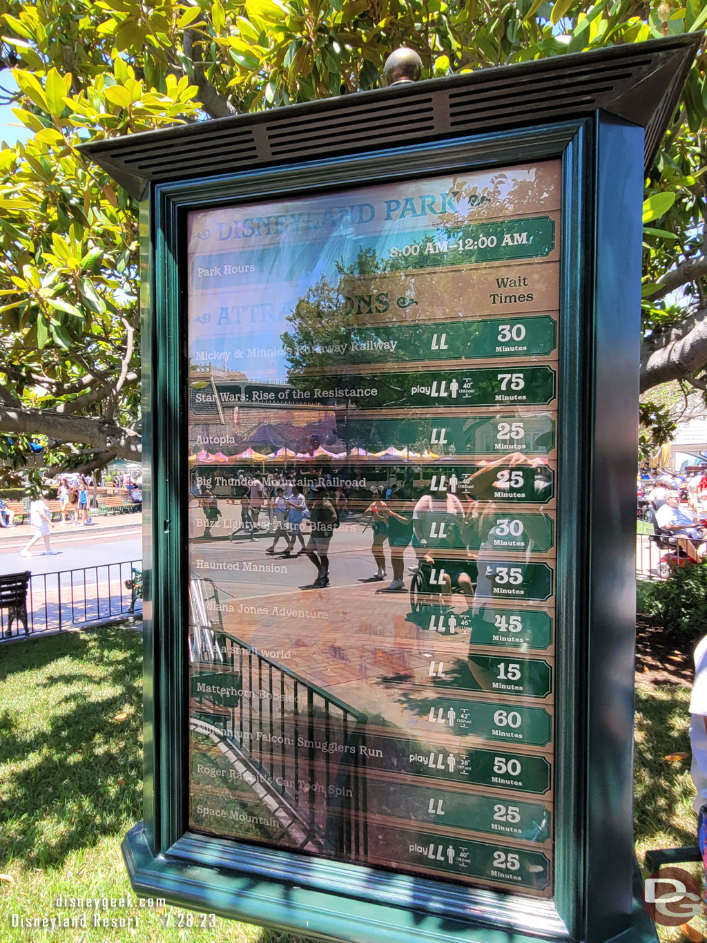 1:50pm - Disneyland Wait Times