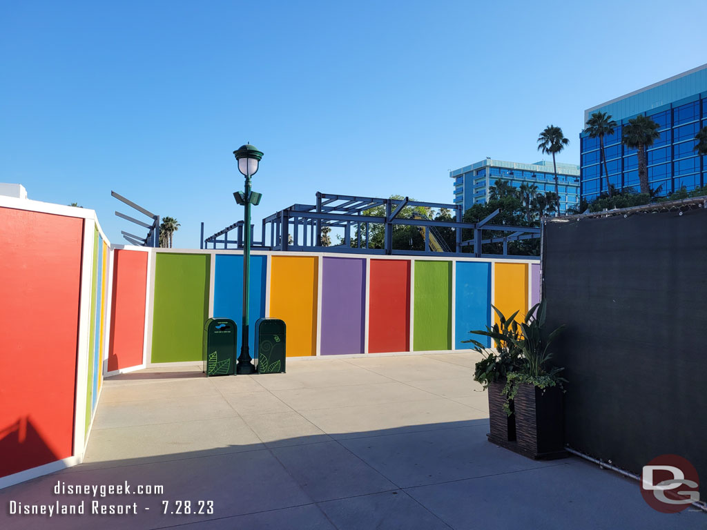 This is the narrow corridor leading to the security checkpoint by the Disneyland hotel