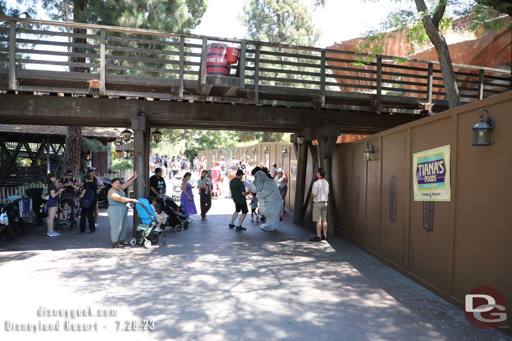 Eeyore found a spot in the shade to meet guests.