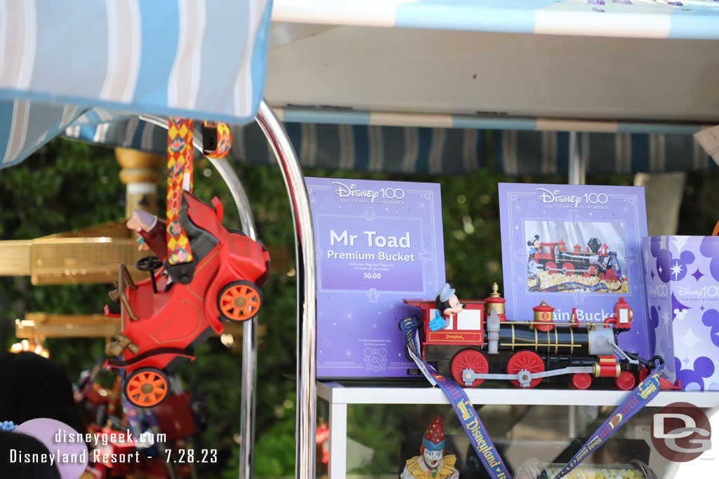 Mr. Toad and Train Popcorn buckets in Fantasyland.