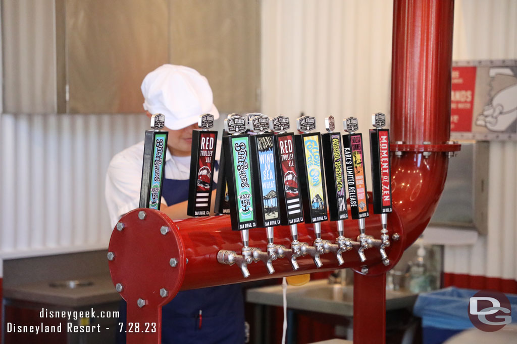 The beers on tap