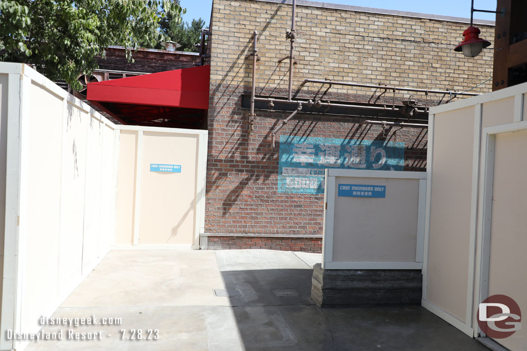 The walls have been moved around for the backstage walkway and new signs added.