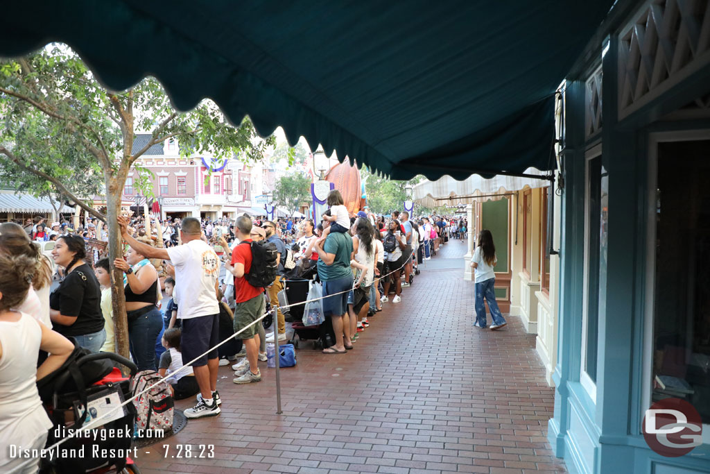 Walking up Main Street USA as Magic Happens was going on.