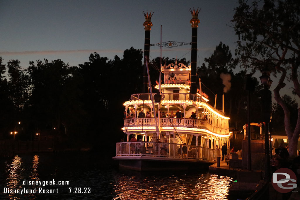 The Mark Twain Riverboat does not do evening cruises right now but you can sit onboard and enjoy the views.