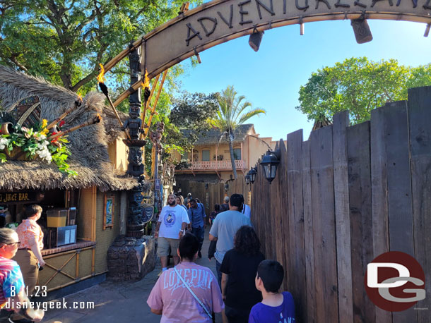 Looking back at the walkway to Adventureland