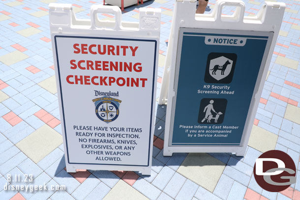The security screening sign looked new/clean.  The logo jumped out to me too. The previous version may have had it and I just never paid attention.