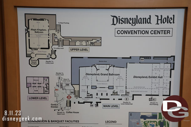 A map of the Disneyland Hotel convention space