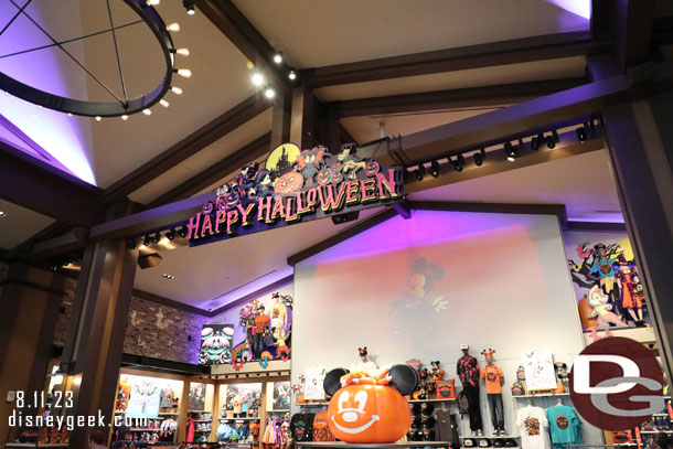 The center section of World of Disney now features Halloween merchandise.