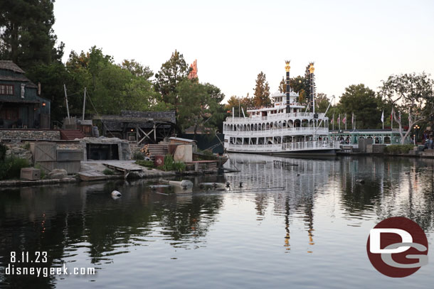 The Mark Twain in port for the evening and closed to guests, unlike last visit.