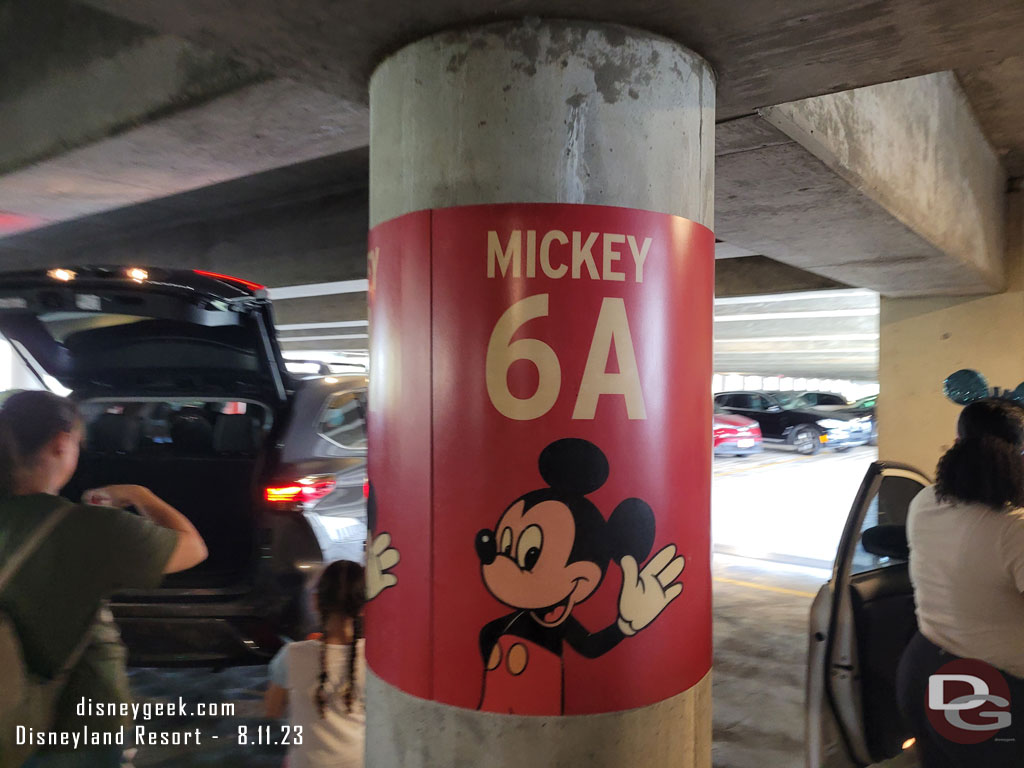 12:21pm - Parked in the Mickey and Friends parking structure