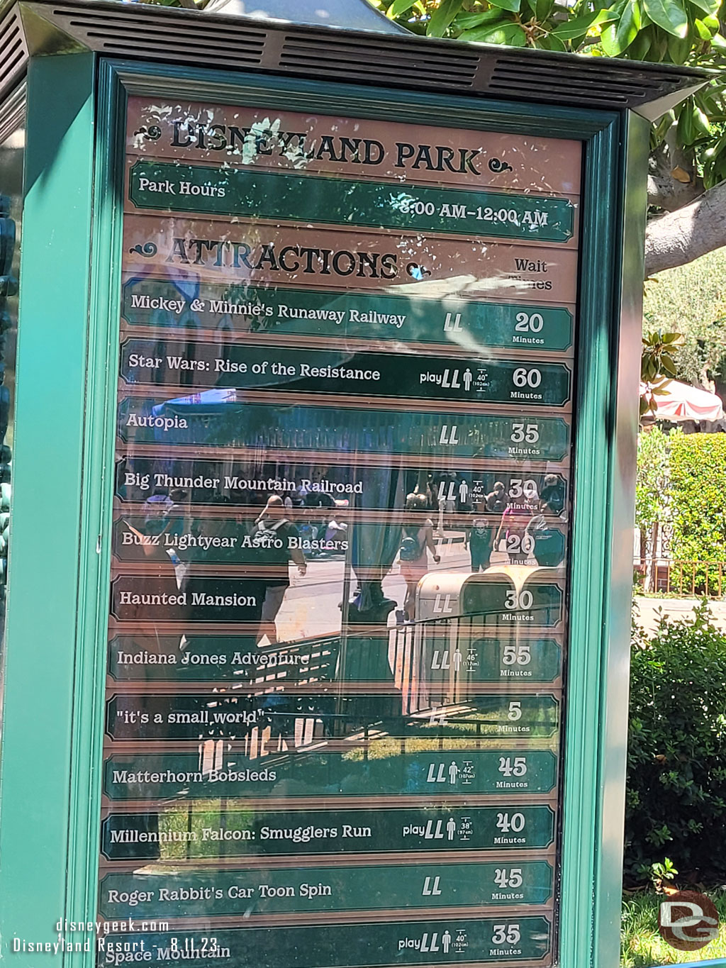 2:30pm - Disneyland Wait times