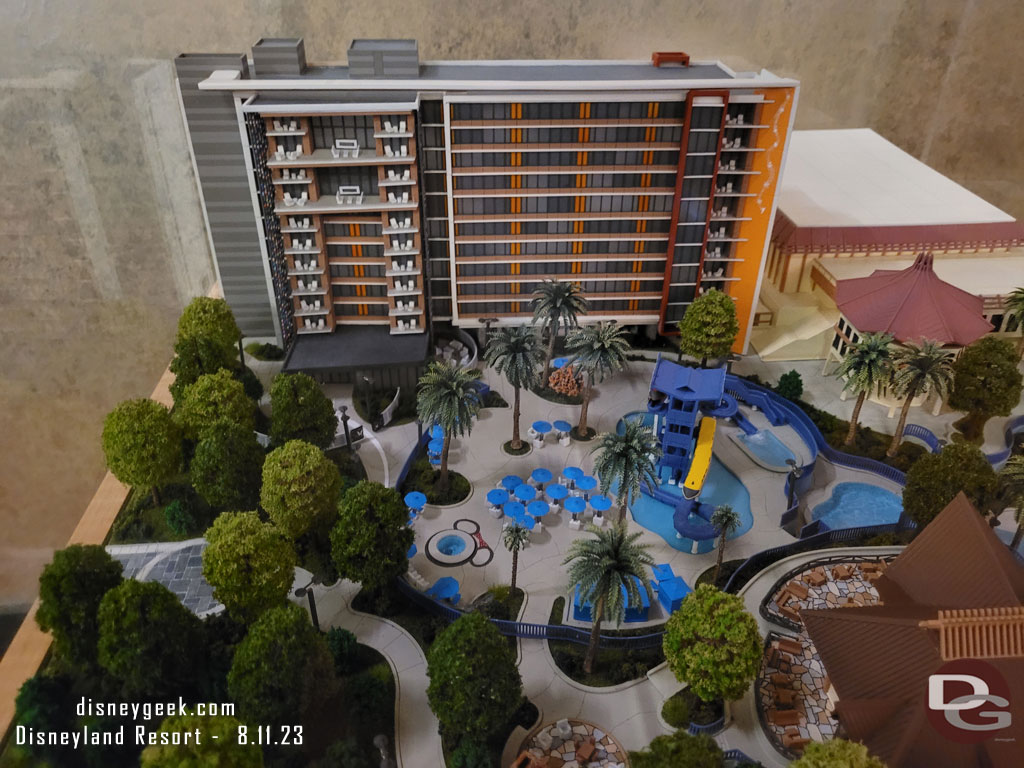 A model of the new Discovery Tower at the Disneyland Hotel