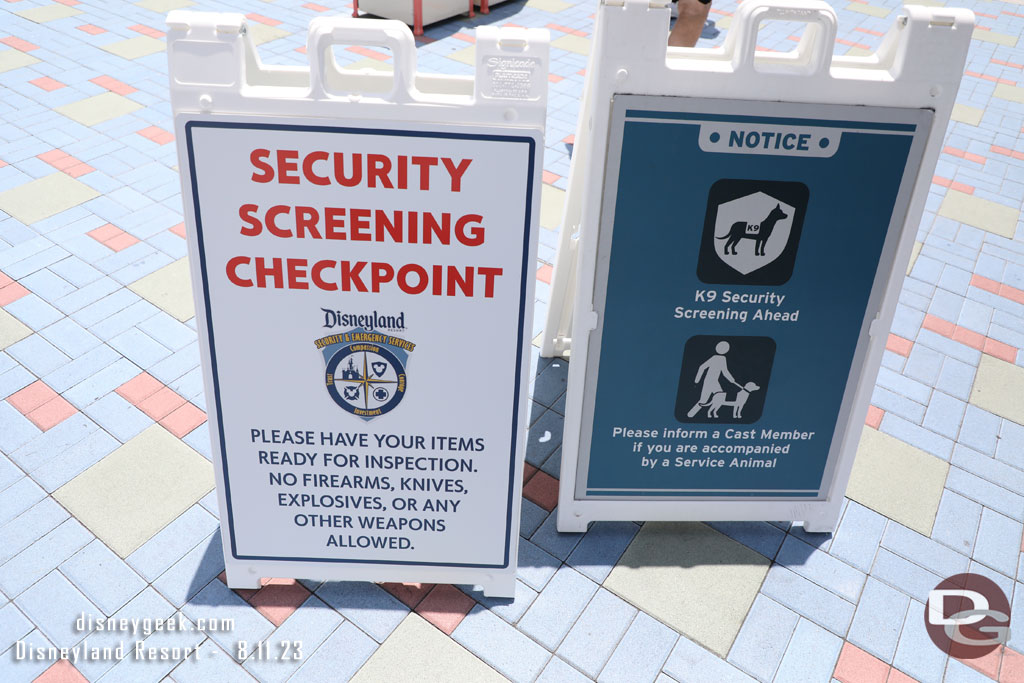 The security screening sign looked new/clean.  The logo jumped out to me too. The previous version may have had it and I just never paid attention.