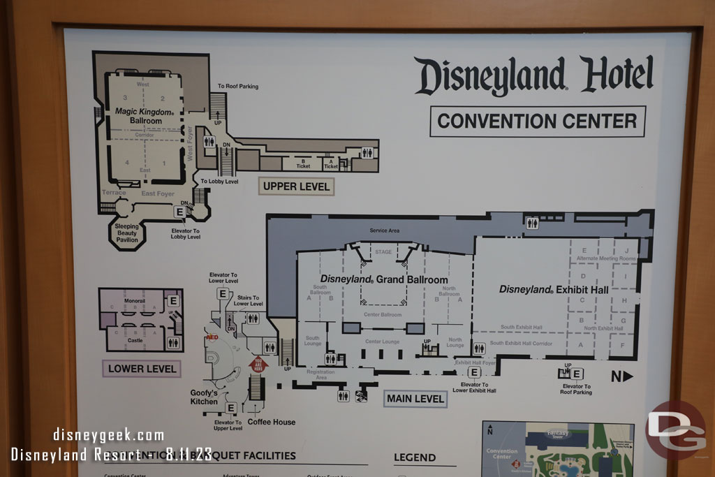 A map of the Disneyland Hotel convention space