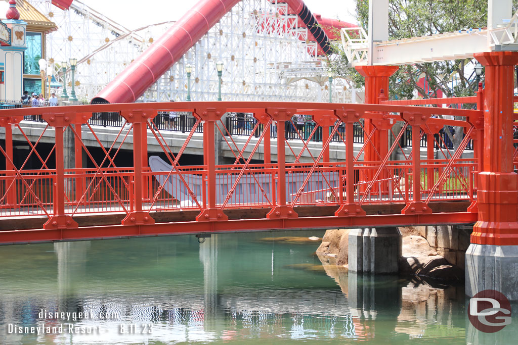 Pieces on the bridge waiting to be installed