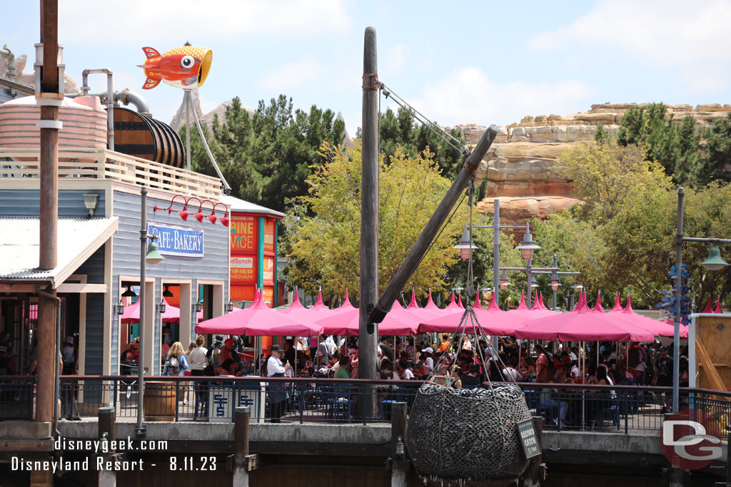 New umbrellas over the seating area since I last paid attention.