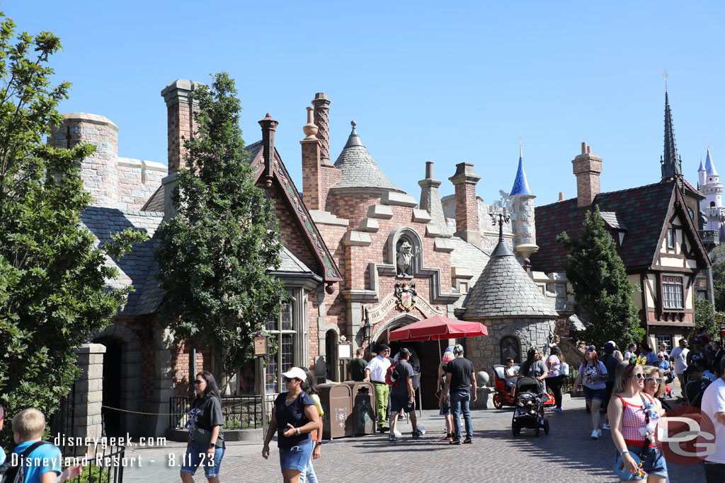 Scaffolding is removed from Toad Hall as the renovation project in this area of Fantasyland looks to be completed.