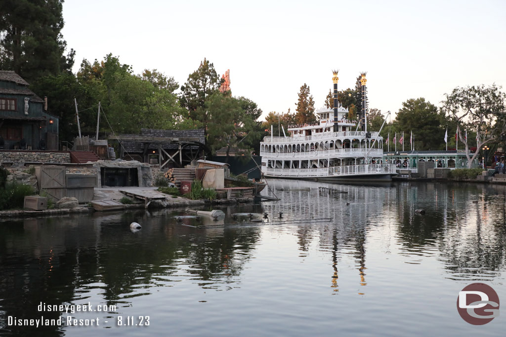 The Mark Twain in port for the evening and closed to guests, unlike last visit.