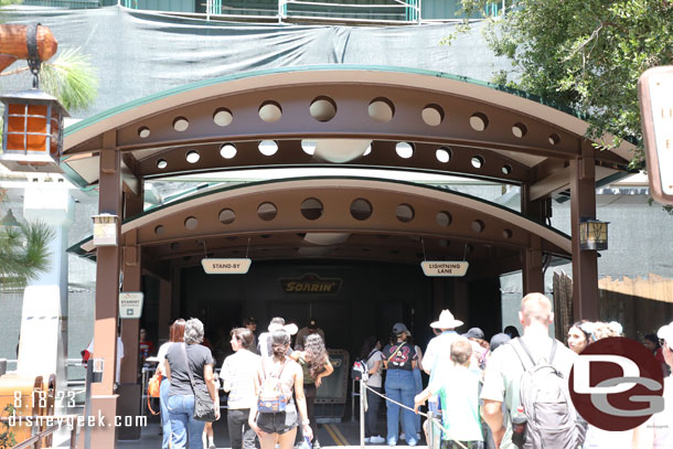 The return queue was backed up out the door and toward the walkway, standby was posted at around half an hour.