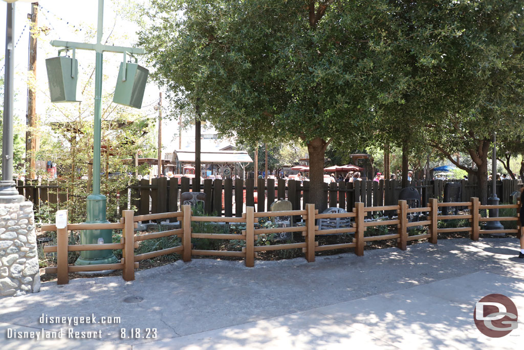 Haul-O-Ween decorations are being installed around Cars Land