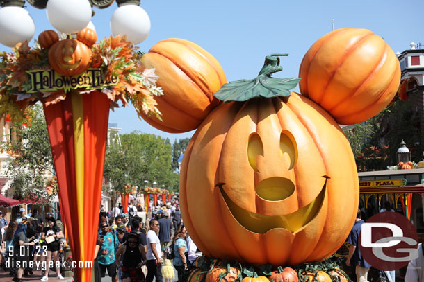 The giant pumpkin Mickey on Main Street USA