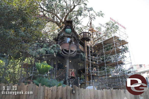 Scaffolding has returned to the Adventureland Treehouse