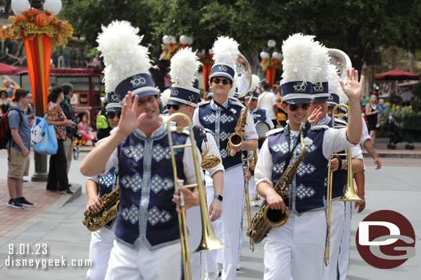 Stopped to watch the Disneyland Band pass by.