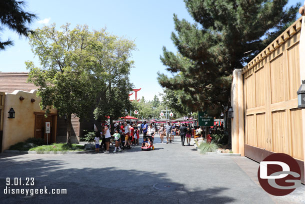 Making my way to San Fransokyo. It officially opened yesterday.   On the left is the queue to meet Baymax.