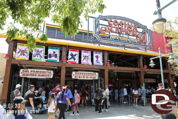 The San Fransokyo Makers Market has taken over the covered seating area.