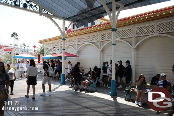 Guests waiting to be seating, only a few tables by the bar were available this afternoon