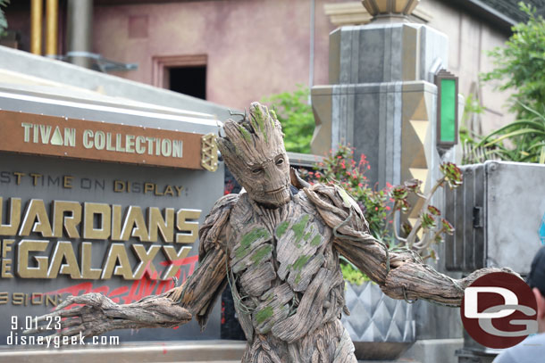 Groot was out greeting guests