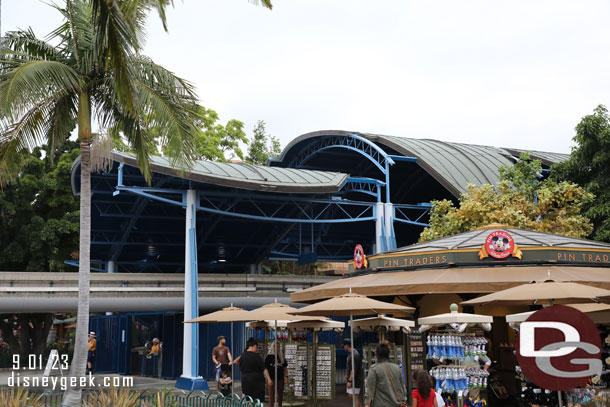 The Monorail station work looks to be completed.  It reopens tomorrow.