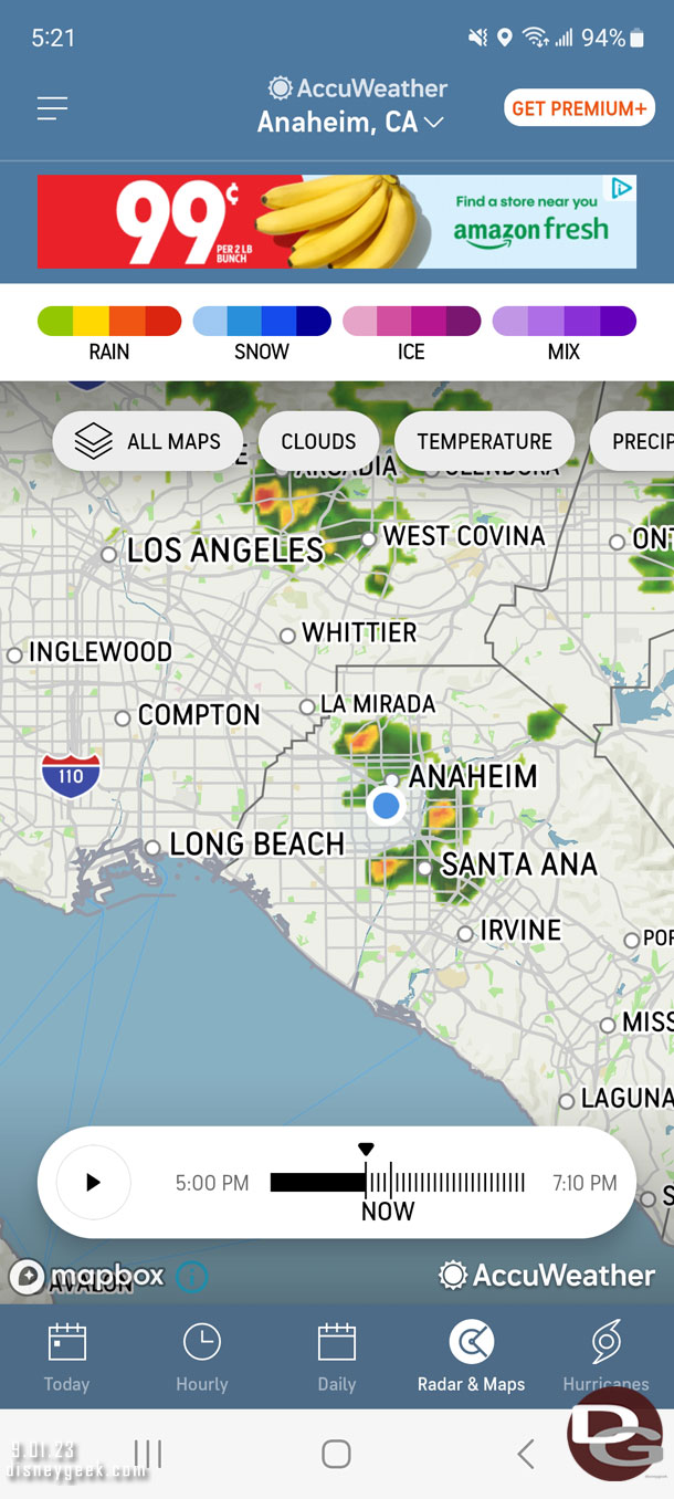 Checking the radar.. looks like the little burst has passed