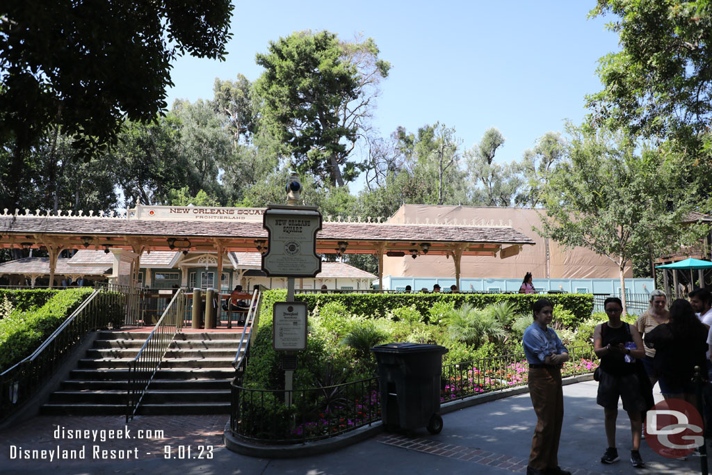 Work continues on the train station building.