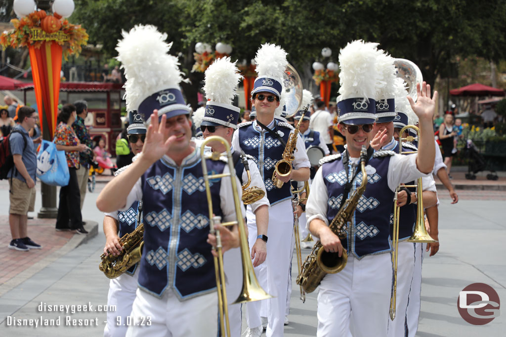 Stopped to watch the Disneyland Band pass by.