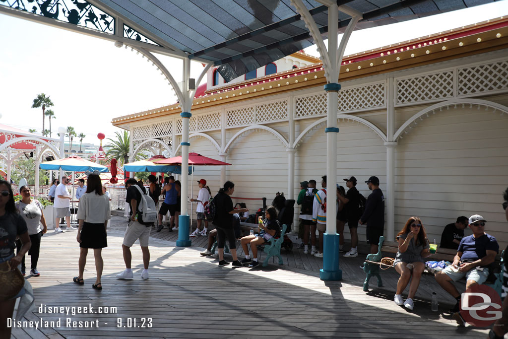 Guests waiting to be seating, only a few tables by the bar were available this afternoon