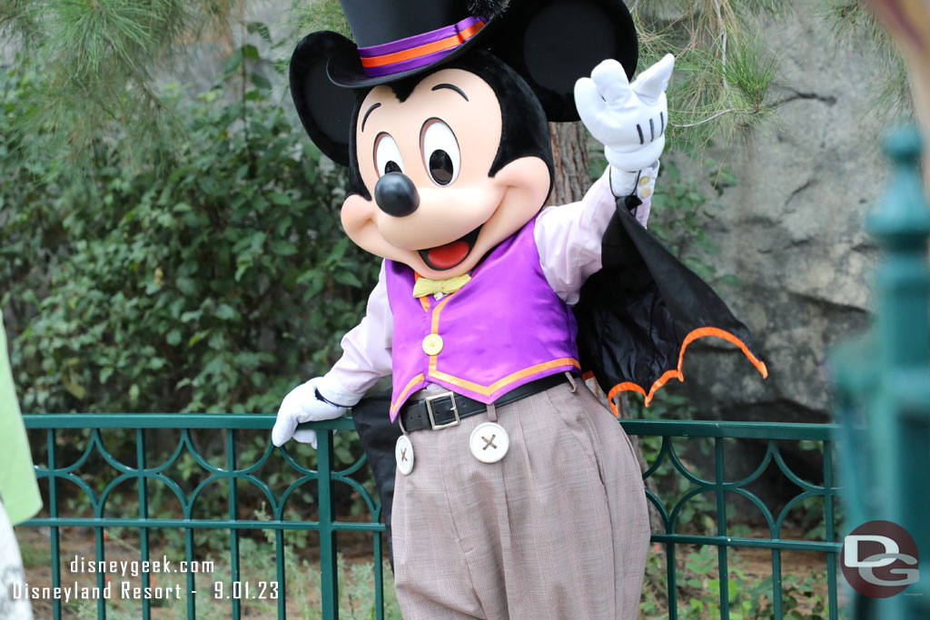 Mickey Mouse on Buena Vista Street in his Halloween costume